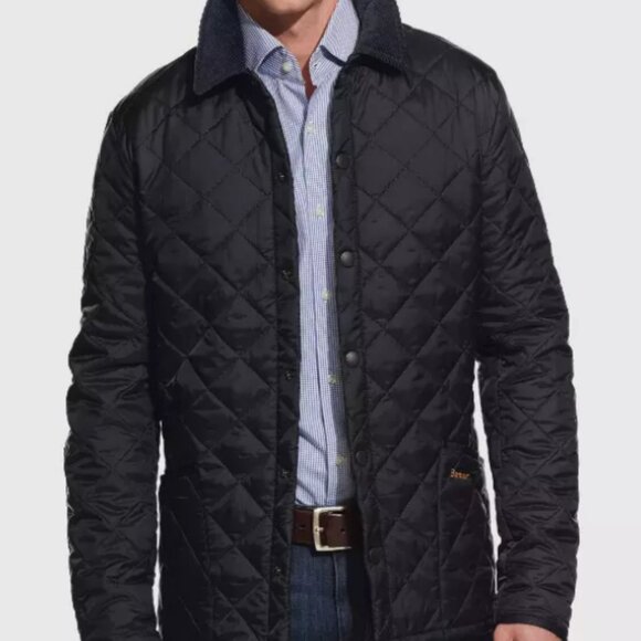 Barbour Men's Liddesdale Quilted Jacket MSRP $ 270 in Navy British Heritage - Picture 16 of 16